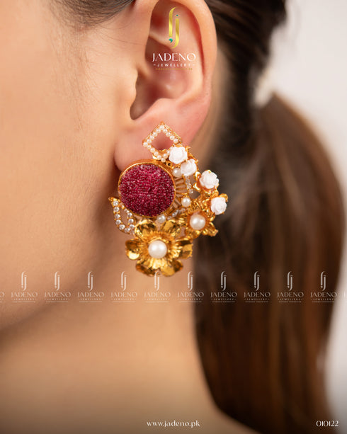 Designer's handmade Flora Crush Earrings